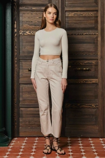 Hooopstore - Premium Flare Krem Jean (1)