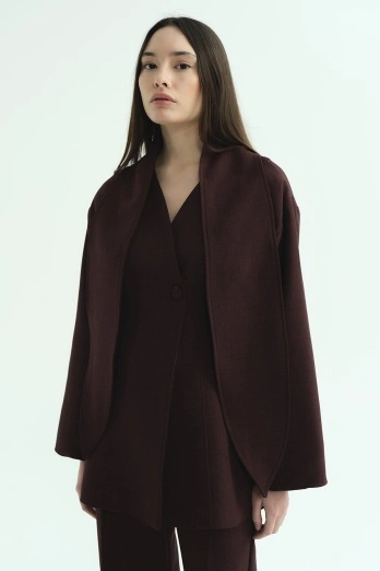 Hooopstore - Premium Fular Bağlamalı Burganya Ceket (1)