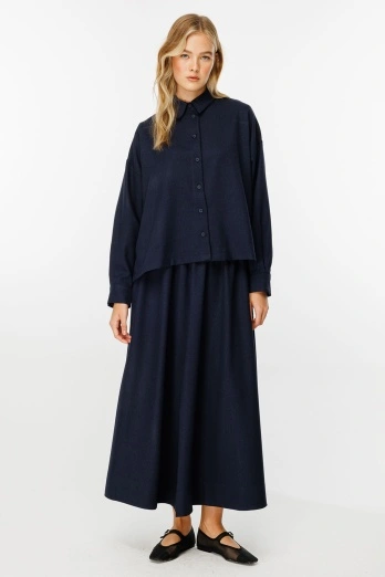 Hooopstore - Premium Kısa Lacivert Gömlek