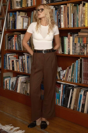 Hooopstore - Premium Pileli Kahve Pantolon