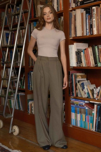 Hooopstore - Premium Pileli Palazzo Vizon Pantolon (1)