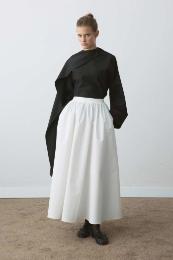 Hooopstore - Premium Poplin Balon Ekru Etek