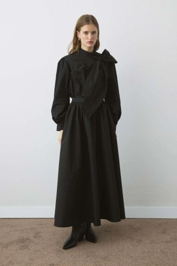 Hooopstore - Premium Poplin Balon Siyah Etek