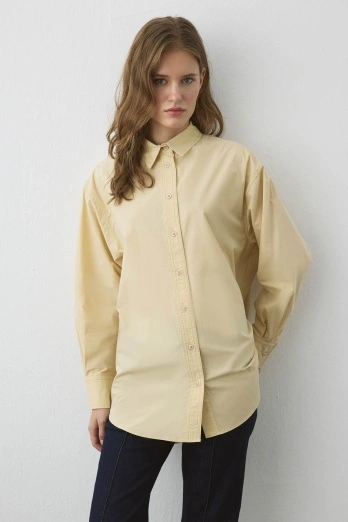 Hooopstore - Premium Poplin Butter Yellow Gömlek (1)