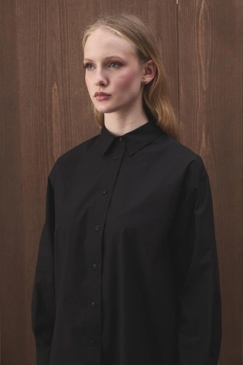 Hooopstore - Premium Poplin Siyah Gömlek (1)