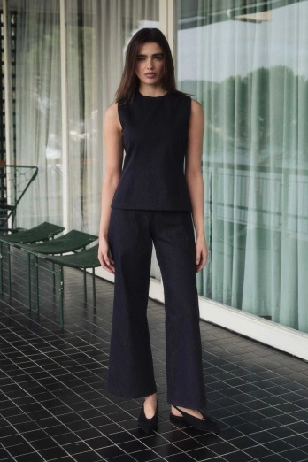 Hooopstore - Pure Önden Ütü İzli Lacivert Denim Pantolon