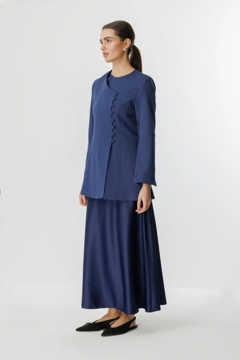 Hooopstore - Saten Lacivert Etek