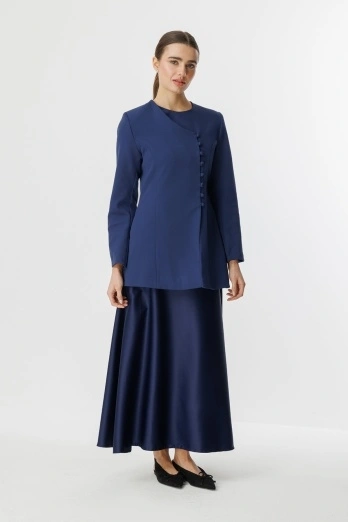 Hooopstore - Saten Lacivert Etek (1)