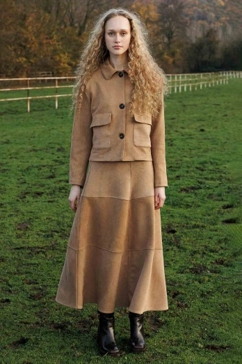 Hooopstore - Suede Süet Camel Uzun Etek (1) Hooopstore - Suede Süet Camel Uzun Etek (1)