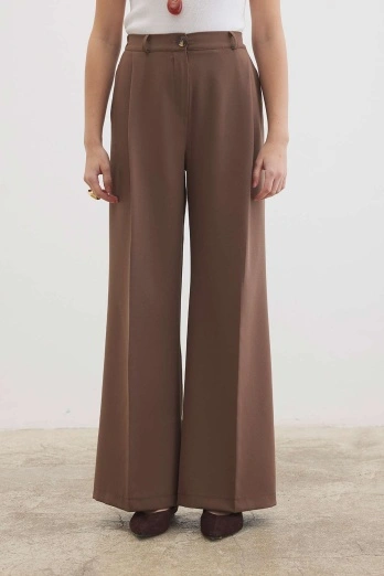 Hooopstore - Tek Pileli Palazzo Vizon Pantolon (1)