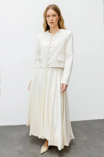 Hooopstore - Saten Princess Krem Etek (1)