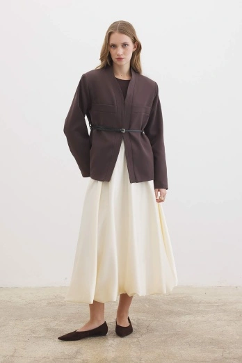 Hooopstore - Saten Princess Krem Etek (1)