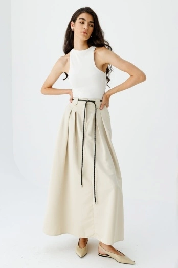 Hooopstore - Yüksek Bel Binici Bej Etek (1) Hooopstore - Yüksek Bel Binici Bej Etek (1)