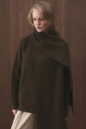 Hooopstore - Yumuşak Dokulu Koyu Haki Atkı