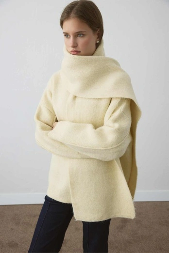 Hooopstore - Yumuşak Dokulu Tereyağı Sarısı Atkı (1)