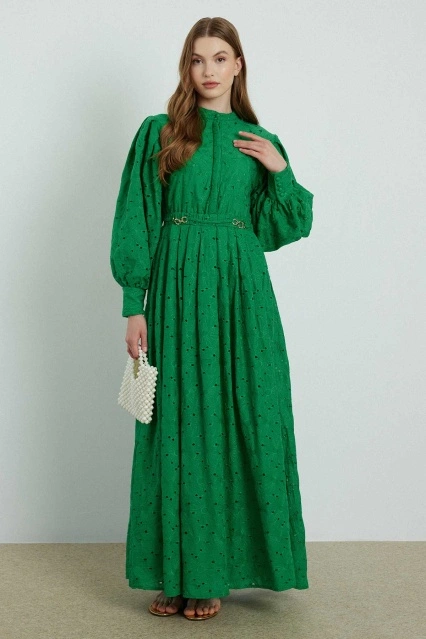 Petit Brode Yeşil Elbise