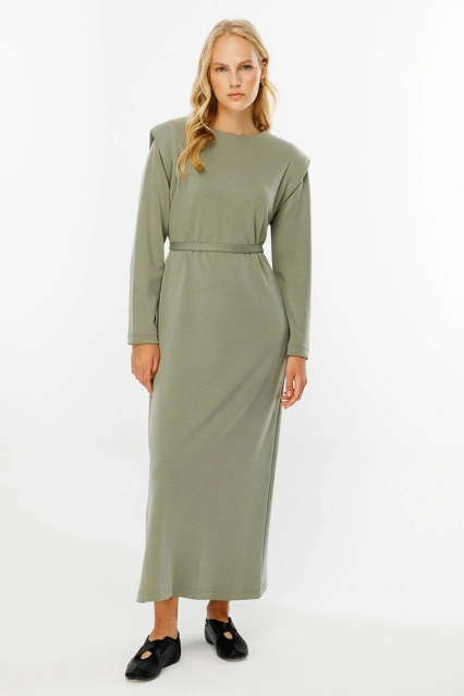 Aller Detaylı Compact Pamuk Çağla Elbise