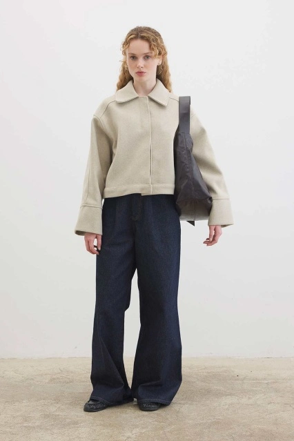 Andera Manşet Kol Taş Kaşe Ceket