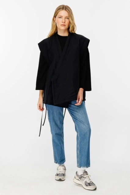 Anvelop Bağlama Siyah Şişme Yelek