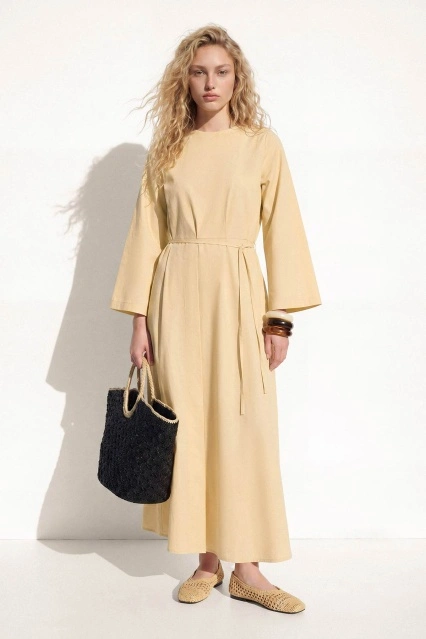 Anvelop Kapama Butter Yellow Elbise
