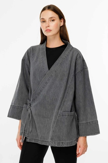 Anvelop Kapama Kot Kimono Antrasit Ceket