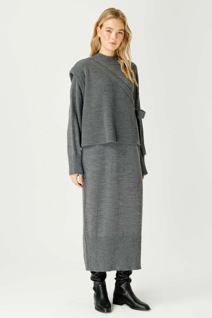 Anvelop Triko Elbise - Antrasit Anvelop Triko Elbise - Antrasit