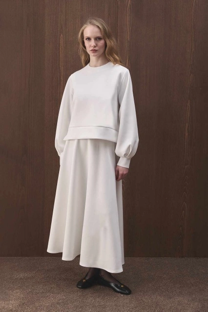 Balon Kol Scuba Ekru Etekli Takım