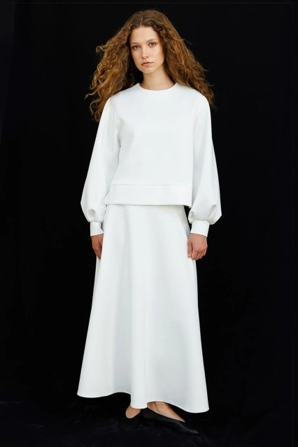 Balon Kol Scuba Etekli Beyaz Takım