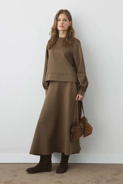 Balon Kol Scuba Kahve Etekli Takım