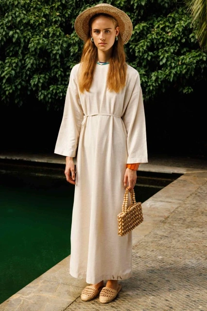 Basic Organik Naturel Elbise