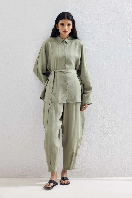 Basic Oversize Haki Pantolon Takım