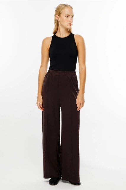 Beli Lastikli Compact Pamuk Acı Kahve Pantolon Beli Lastikli Compact Pamuk Acı Kahve Pantolon