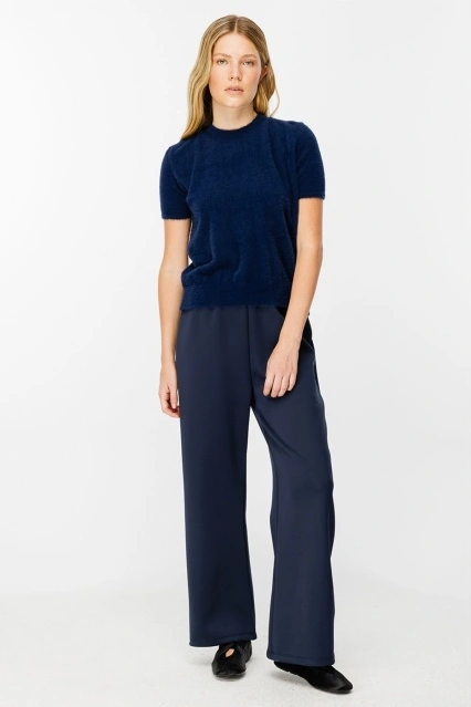 Beli Lastikli Scuba Lacivert Pantolon