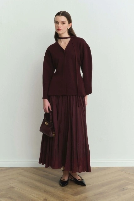 Boho Crash Bordo Etek Boho Crash Bordo Etek