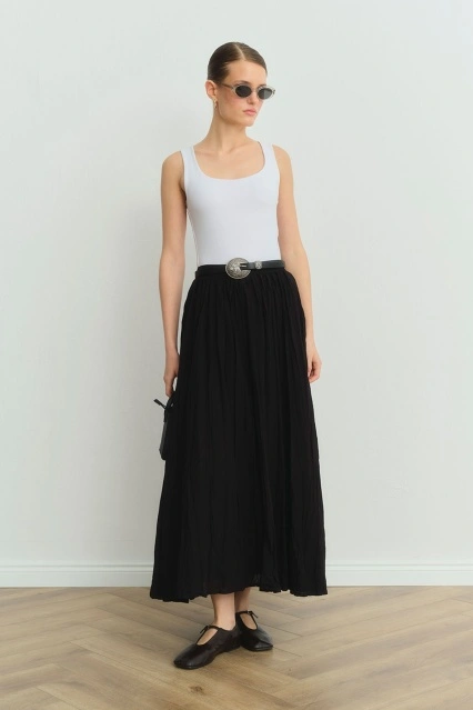 Boho Crash Siyah Etek