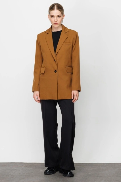 Boyfriend Blazer Açık Kahve Ceket