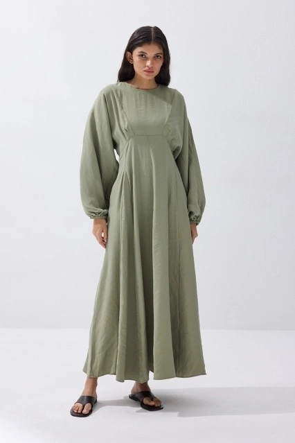 Caren Reglan Kol Haki Elbise