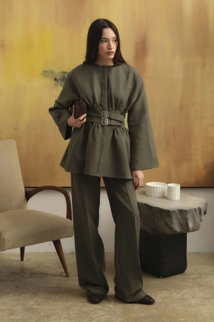 Çift Tokalı Vizon Tunik