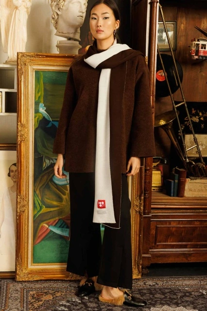 Çift Yönlü Kahve Atkı