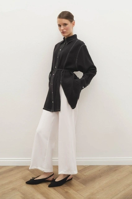 Double Paça Beyaz Pantolon Double Paça Beyaz Pantolon