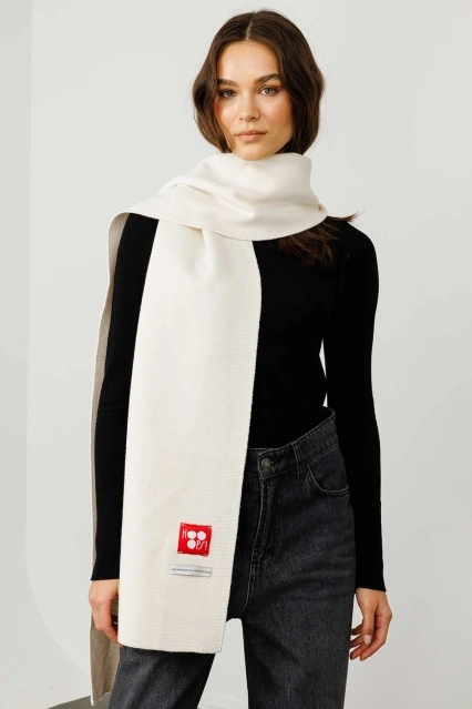 Düz Renk Krem Atkı