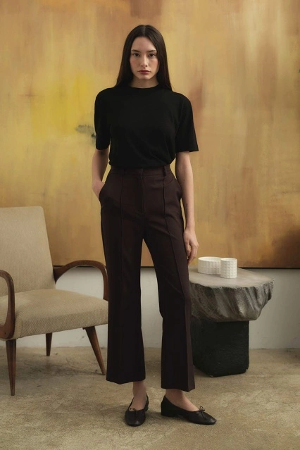 Flare Kahve Pantolon