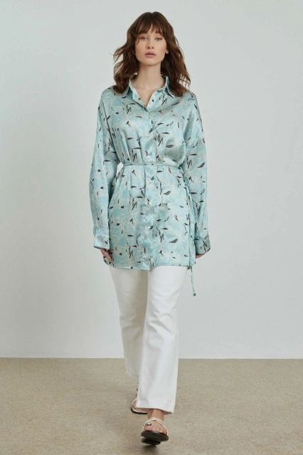 Flora Turkuaz Tunik