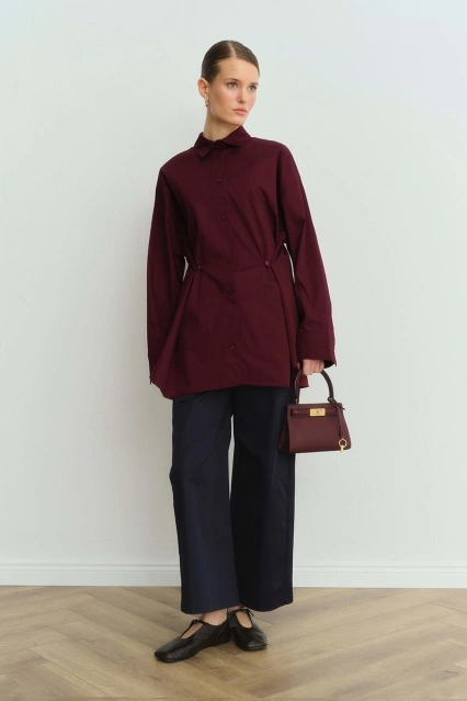 Gabardin Loose Lacivert Pantolon