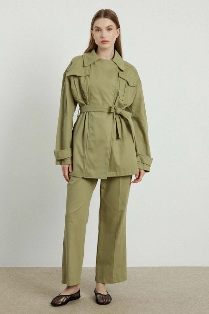 Gabardin Çağla Pantolon