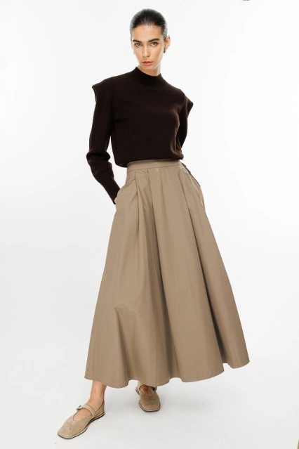 Pileli Sütlü Kahve Etek