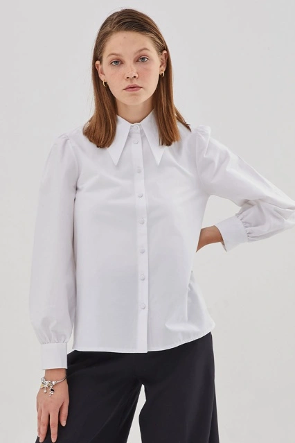 Glory Poplin Gömlek - Beyaz