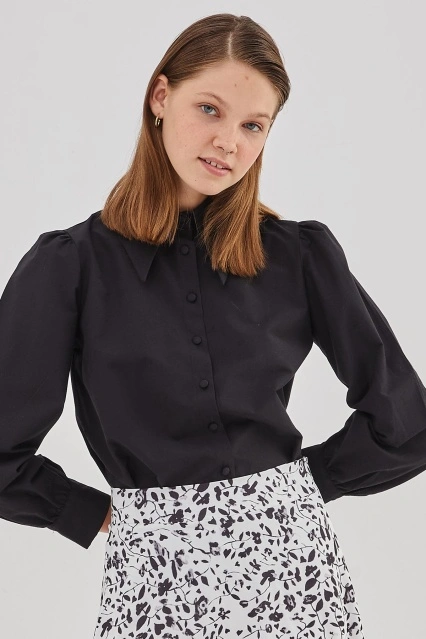 Glory Poplin Gömlek - Siyah