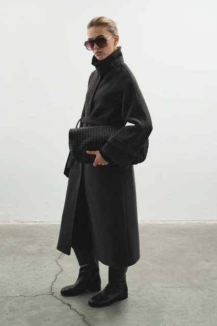 Kaşe Antrasit Kaban