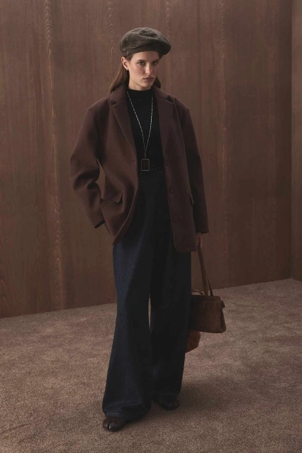 Kaşe Blazer Koyu Kahve Ceket